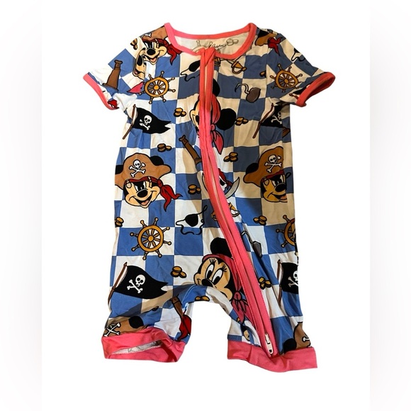 Disney Other - NWOT Disney baby Pirate Adventure One Piece - Blue and Pink Bamboo zippy